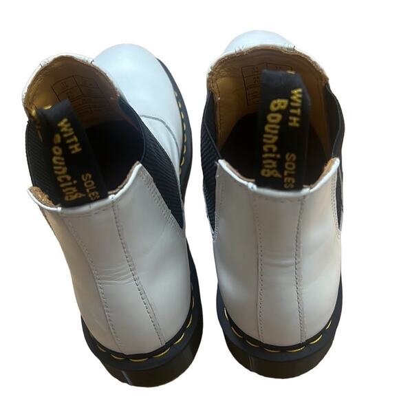 DR MARTENS 2976 SQUAD YELLOW STITCH‎ WHITE BOOTS L13 M12, M11 L12 - Picture 5 of 10